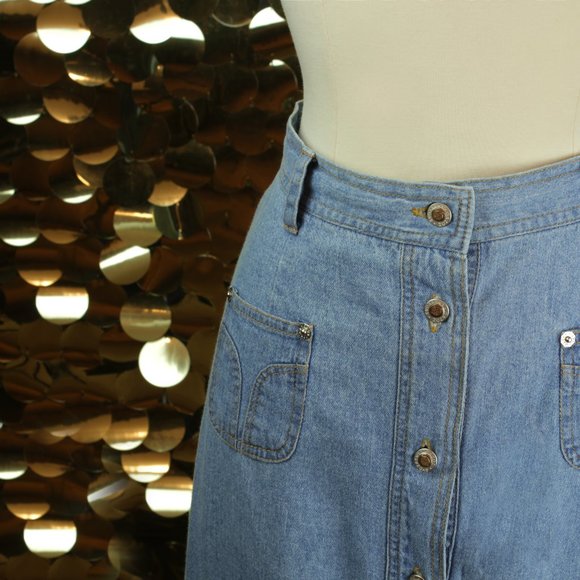 Las Vegas Quality Brand Denim Lattice Maxi Skirt - Picture 2 of 8